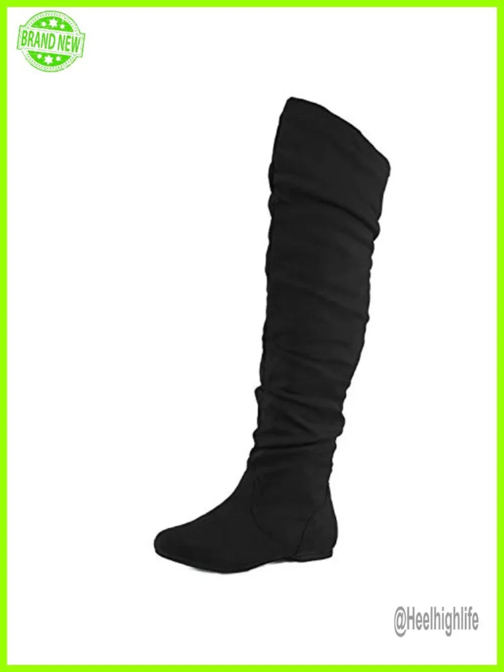 Over-the-Knee Flat Boots with Synthetic Rubber Sole